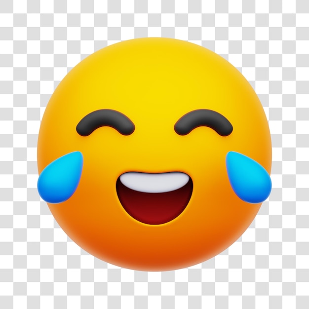 Icône de rendu 3D d'emoji Arrière-plan transparent isolé