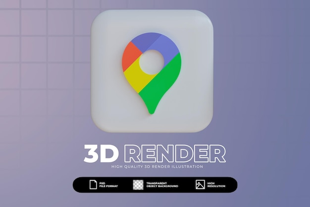 PSD icône de rendu 3d de google maps