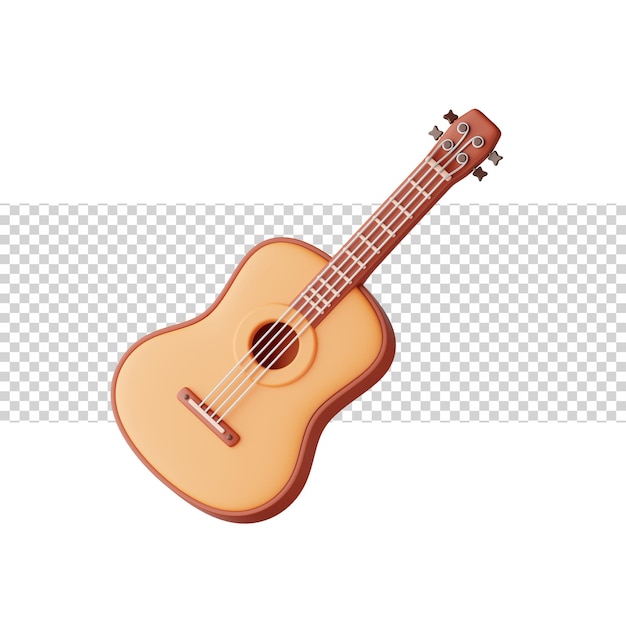 PSD icône de rendu 3d de guitare pour site web, application ou jeu guita amusant et simple