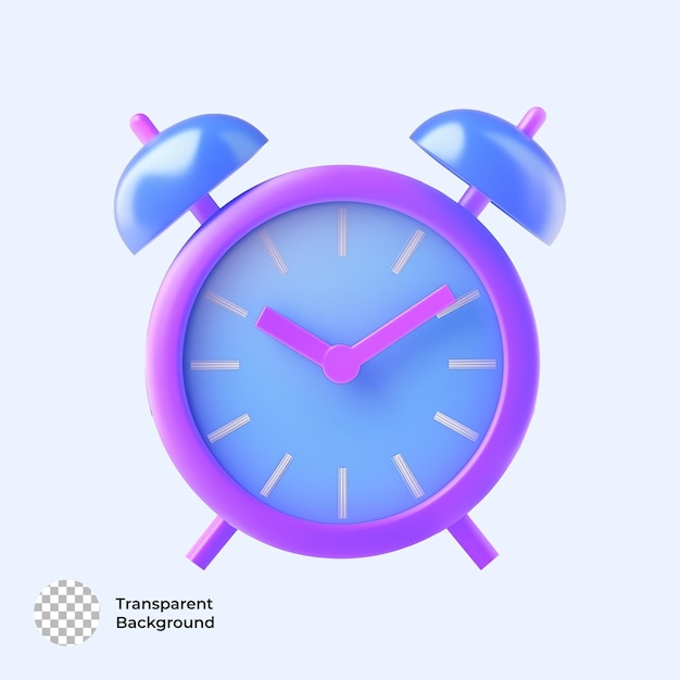 Icône de rendu 3D de l'horloge bleue