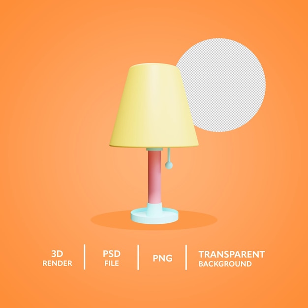 PSD icône de rendu 3d lampe