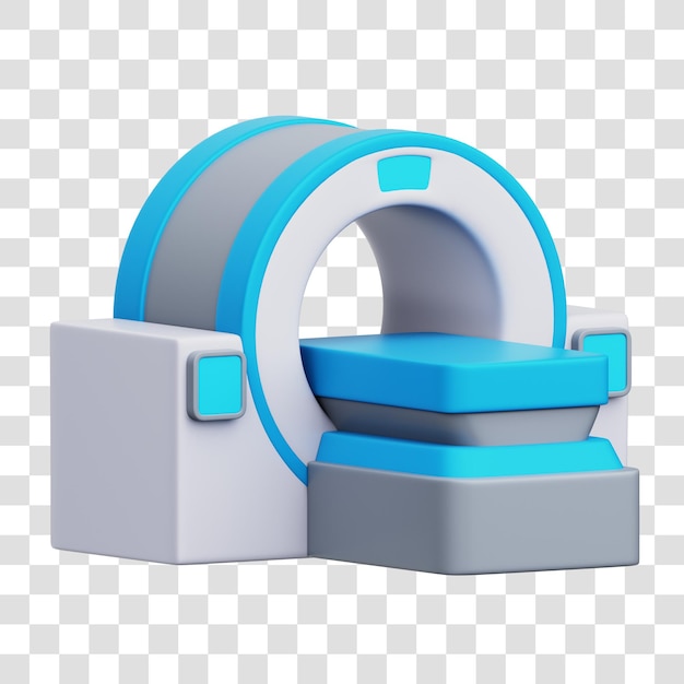 Icône de rendu 3D d'une machine d'IRM médicale Arrière-plan transparent isolé