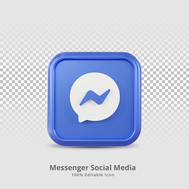 icône de rendu 3d des médias sociaux Messenger