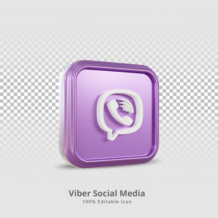 PSD icône de rendu 3d des médias sociaux viber