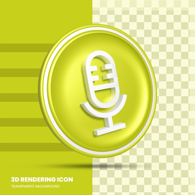 PSD icône de rendu 3d microphone