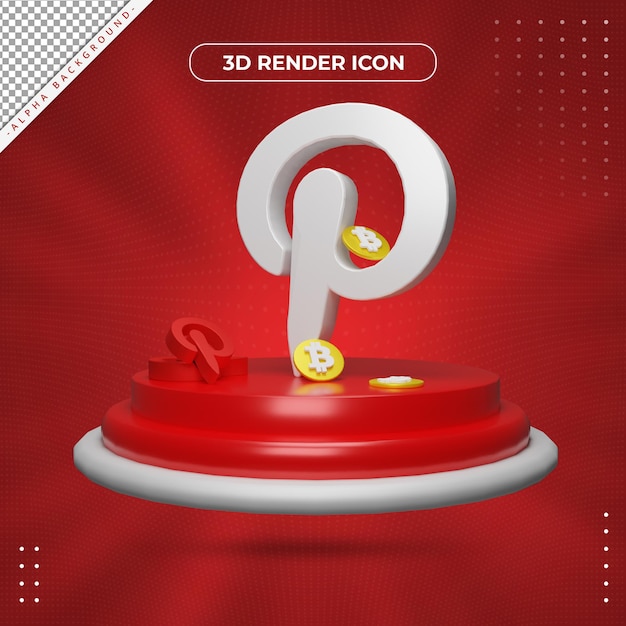 Icône de rendu 3d pinterest