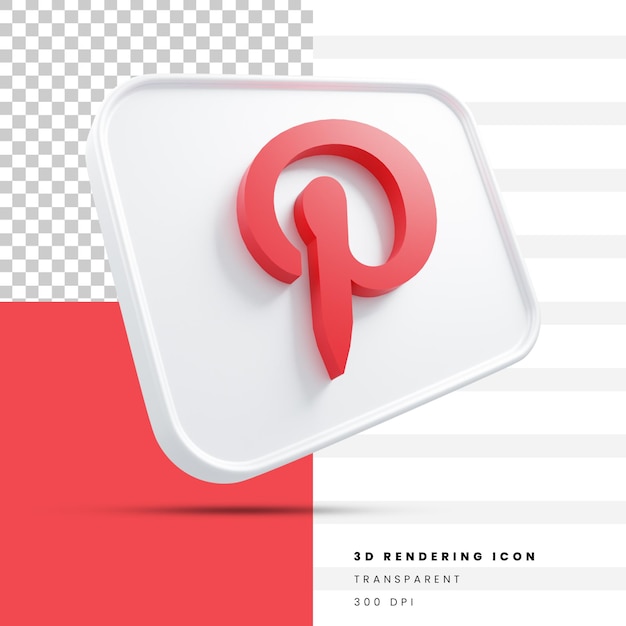 PSD icône de rendu 3d pinterest