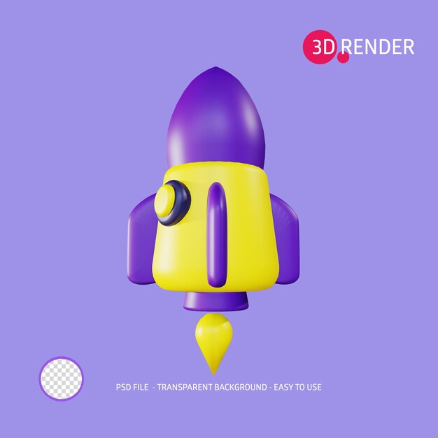 Icône de rendu 3D Rocket 22