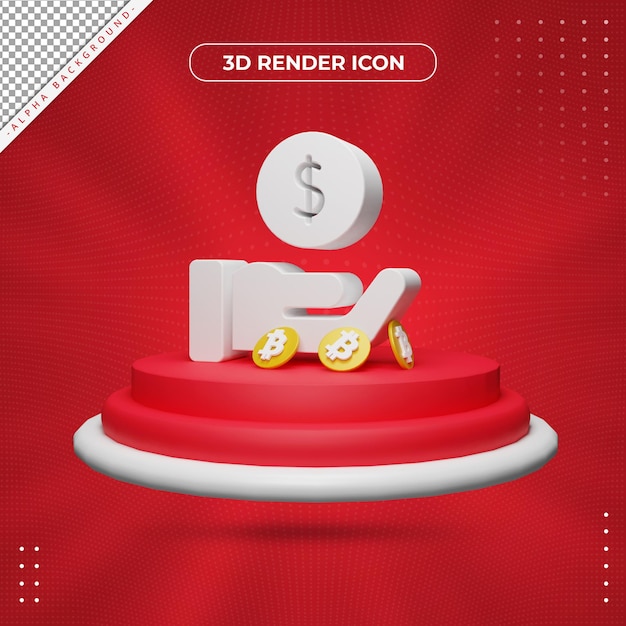 Icône De Rendu 3d Signe Dollar