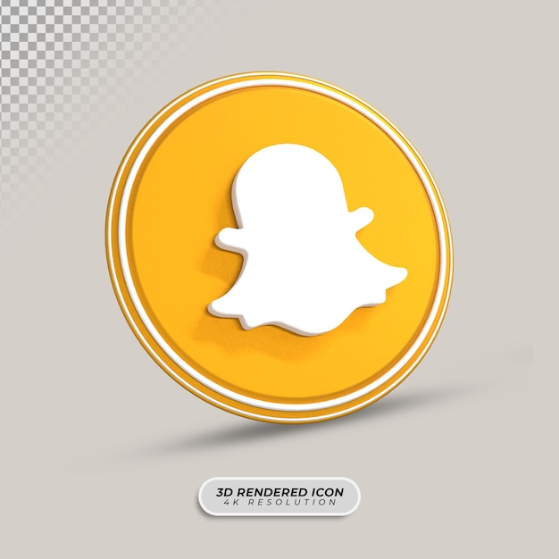 PSD icône de rendu 3d snapchat