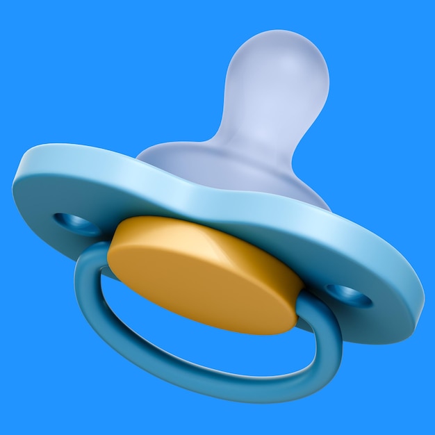 Icône de rendu 3D de la sucette de bébé Arrière-plan transparent isolé