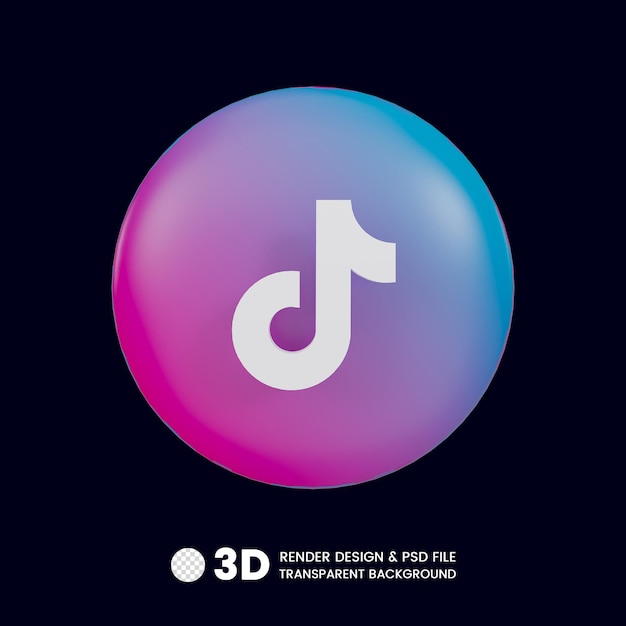 icône de rendu 3D tiktok