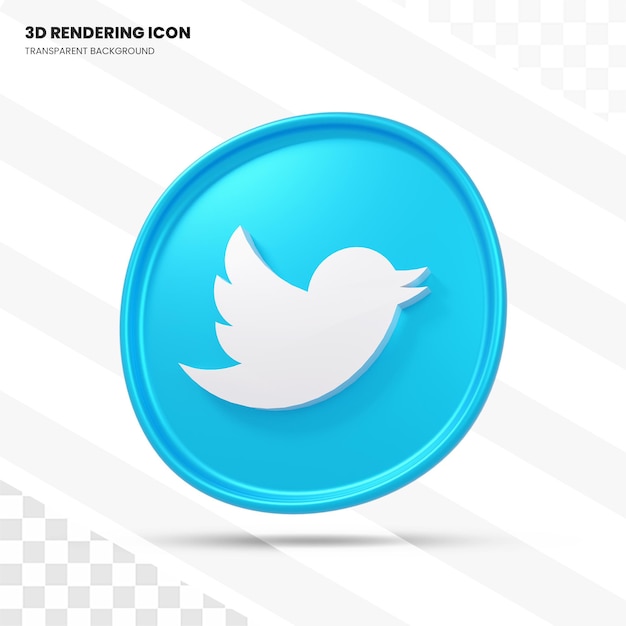 PSD icône de rendu 3d de twitter