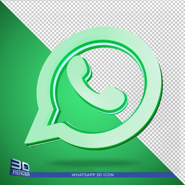 Icône De Rendu 3d Whatsapp Isolé