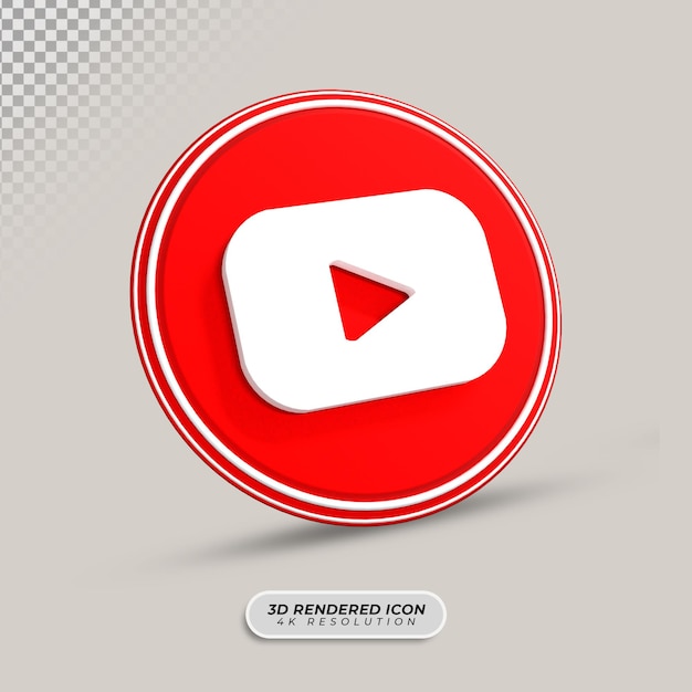 PSD icône de rendu 3d youtube