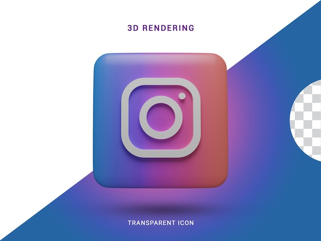 Icône de rendu des médias sociaux Instagram 3D pour la composition