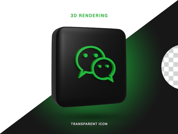 Icône de rendu des médias sociaux Wechat 3D pour la composition