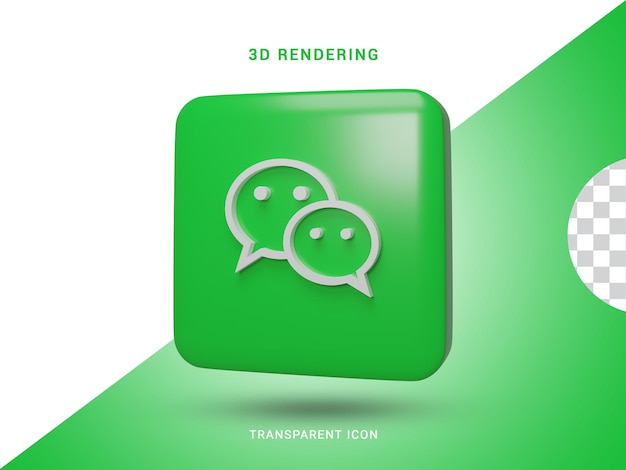 Icône De Rendu Des Médias Sociaux Wechat 3d Pour La Composition