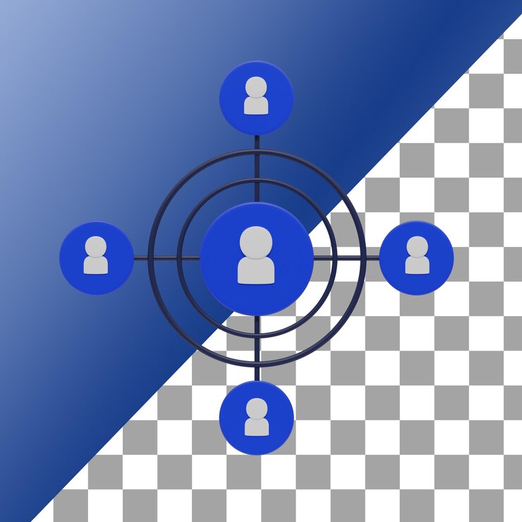 PSD icône de réseau d'affaires 3d