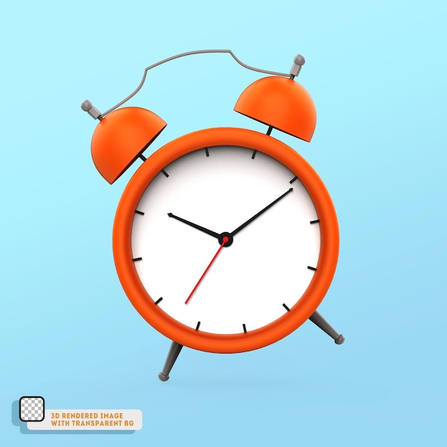 Icône de réveil isolé illustration de rendu 3d
