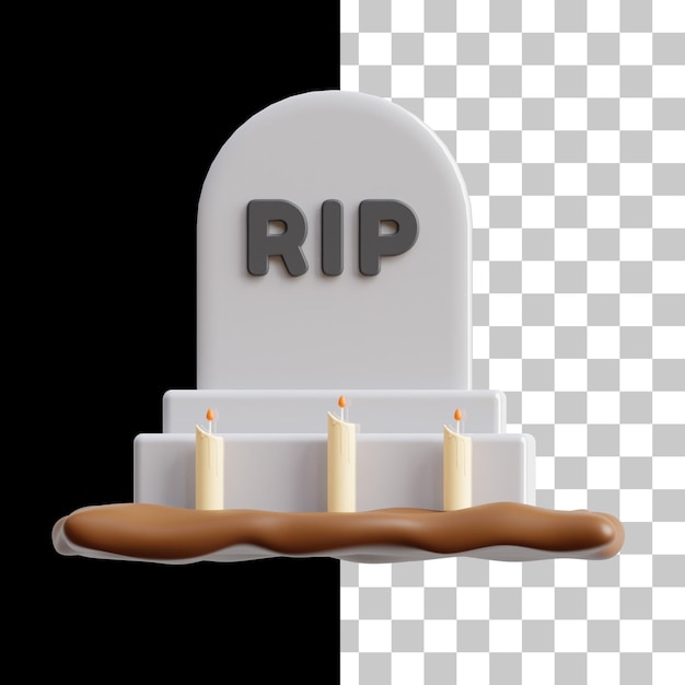 PSD Ícone rip 3d de halloween