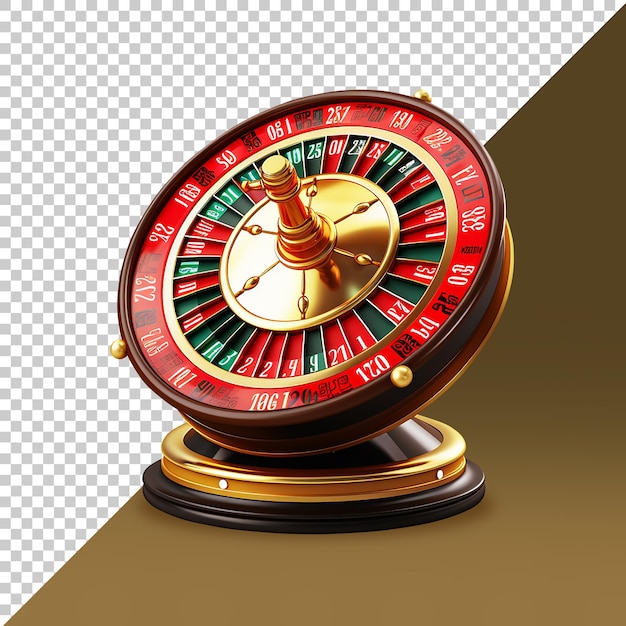 PSD l'icône de la roue de casino 3d est de couleur or.