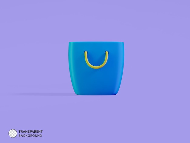 Icône de sac shopping isolé rendu 3d