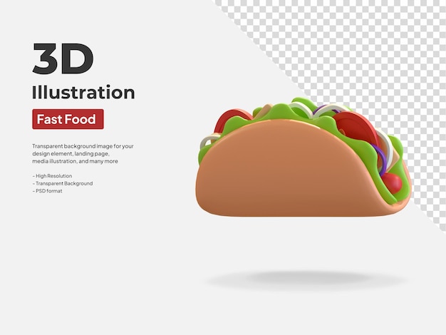 Icône De Sandwich 3d Illustration De Restauration Rapide