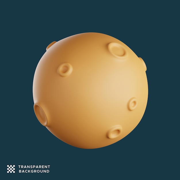 Icône de la science et de la technologie de l'illustration de la lune 3d. rendu 3D