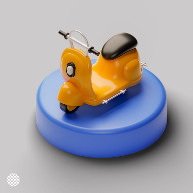 PSD icône de scooter 3d isolé