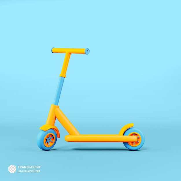 Icône de scooter pour enfants Rendu 3d isolé Illustration