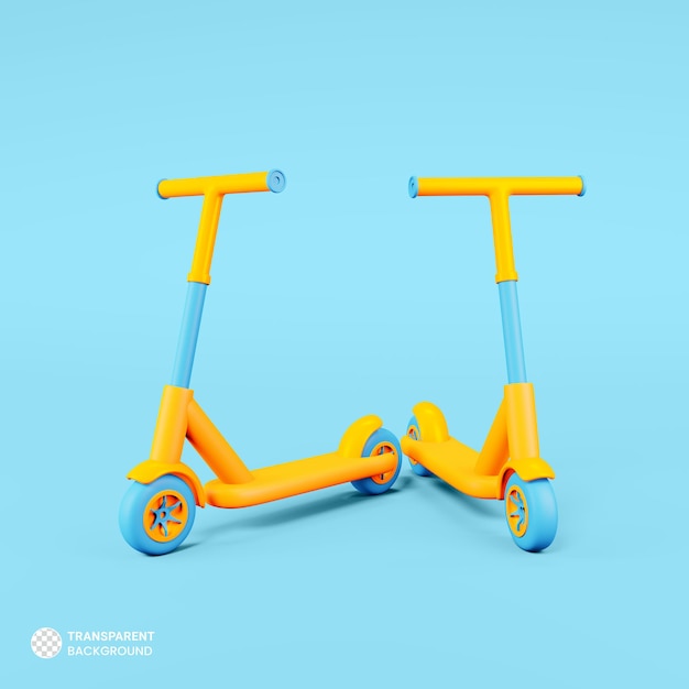 PSD icône de scooter pour enfants rendu 3d isolé illustration