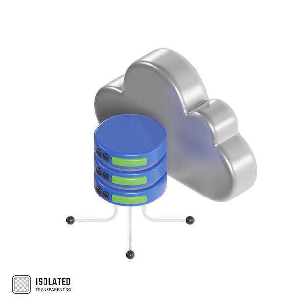 PSD icône de serveur 3d dans le nuage