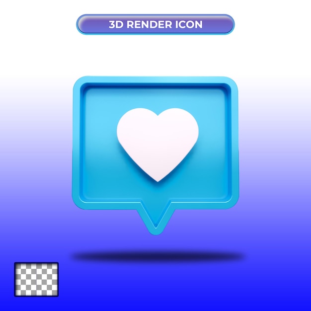 Icône De Signe D'amour De Rendu 3d Pour La Composition