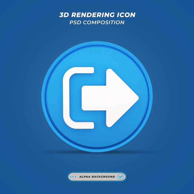 Icône de signe de déconnexion dans le rendu 3D