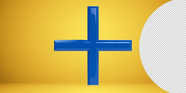 PSD icône de signe plus 3d sur l'illustration de rendu 3d de fond transparent