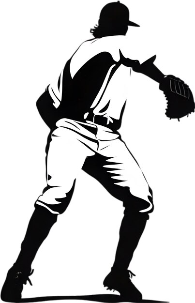 PSD icône de la silhouette d'un joueur de baseball