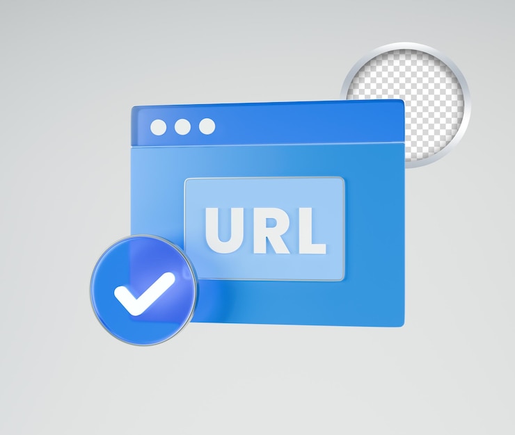 PSD icône de site web 3d avec un signe bleu et blanc qui dit web