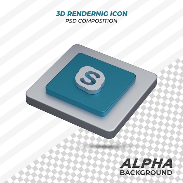 PSD icône skype dans le rendu 3d