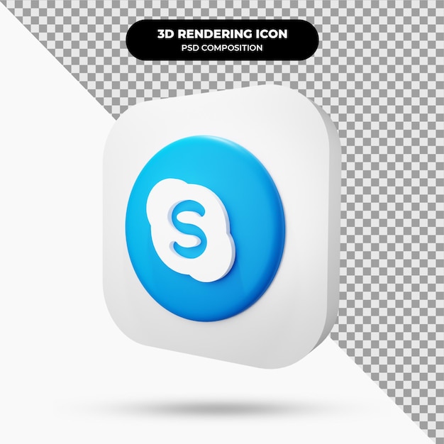 PSD icône de skype objet 3d