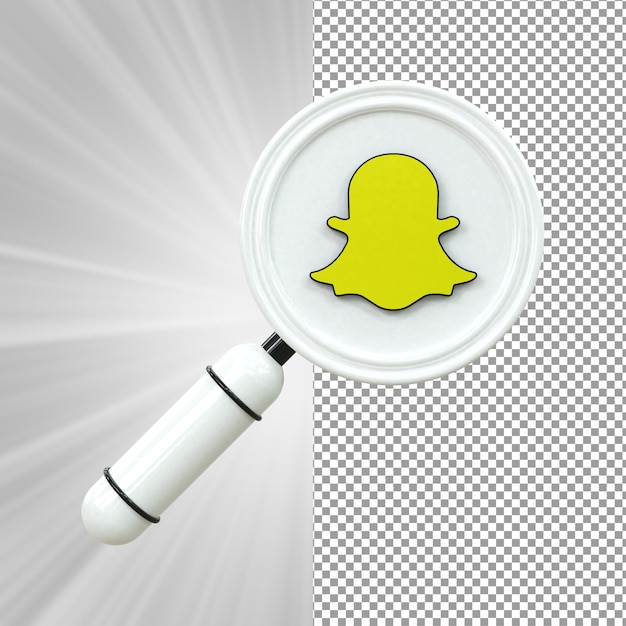 PSD icône de snapchat concept 3d de médias sociaux brillant coloré