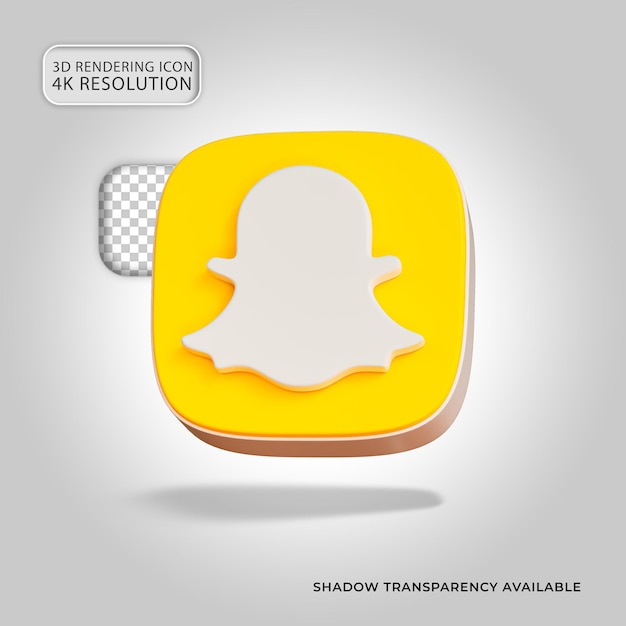 Icône Snapchat Illustration de rendu 3d isolée