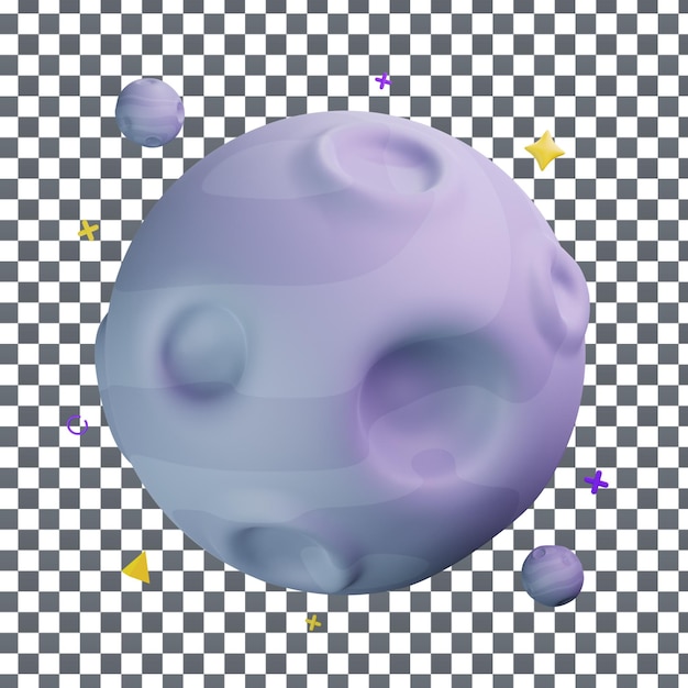 Icône de sphère PSD 3D sur fond isolé et transparent