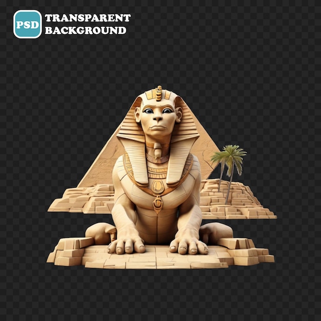 PSD icône de sphinx isolée illustration de rendu 3d