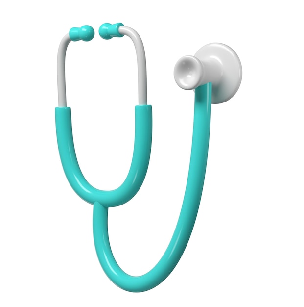 PSD icône de stéthoscope turquoise 3d render illustration outil médical concept symbolique de l'industrie des soins de santé