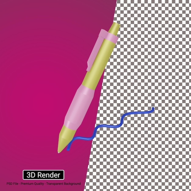 PSD icône de stylo 3d