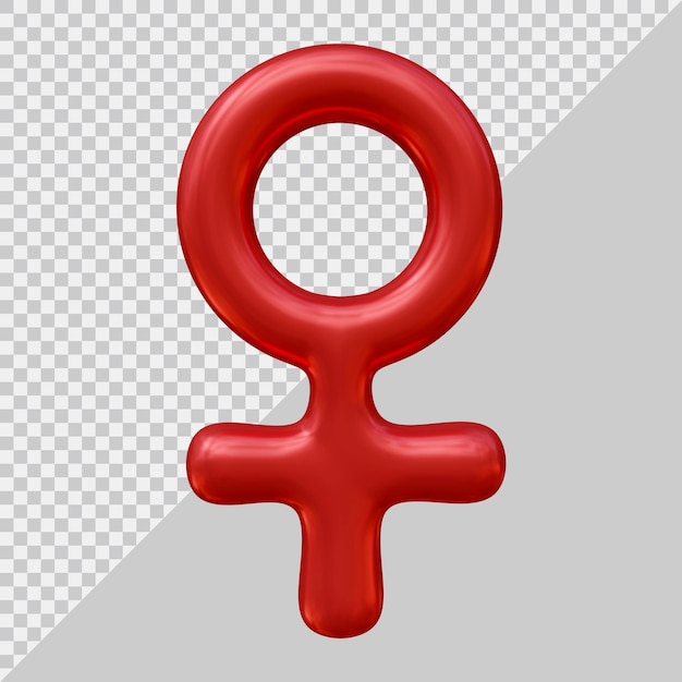 PSD icône de symbole féminin avec un style moderne 3d