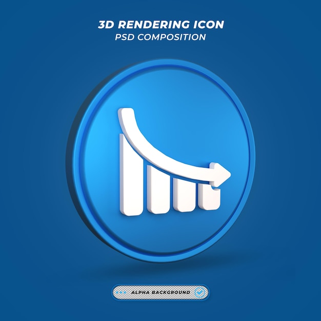 Icône de symbole graphique de statistiques dans le rendu 3D