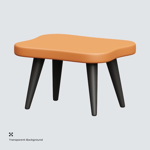 PSD icône de table en bois en 3d