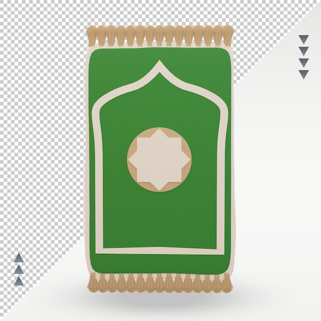 Icône de tapis ramadan 3d rendu vue de face